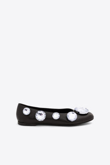 Multi Jumbo Crystal Ballet Flat | Black