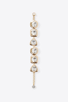 Clear Crystal Glass | Drop Bracelet | Gold