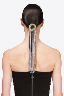 Crystal Gemstone Chandelier Ponytail Holder | Green