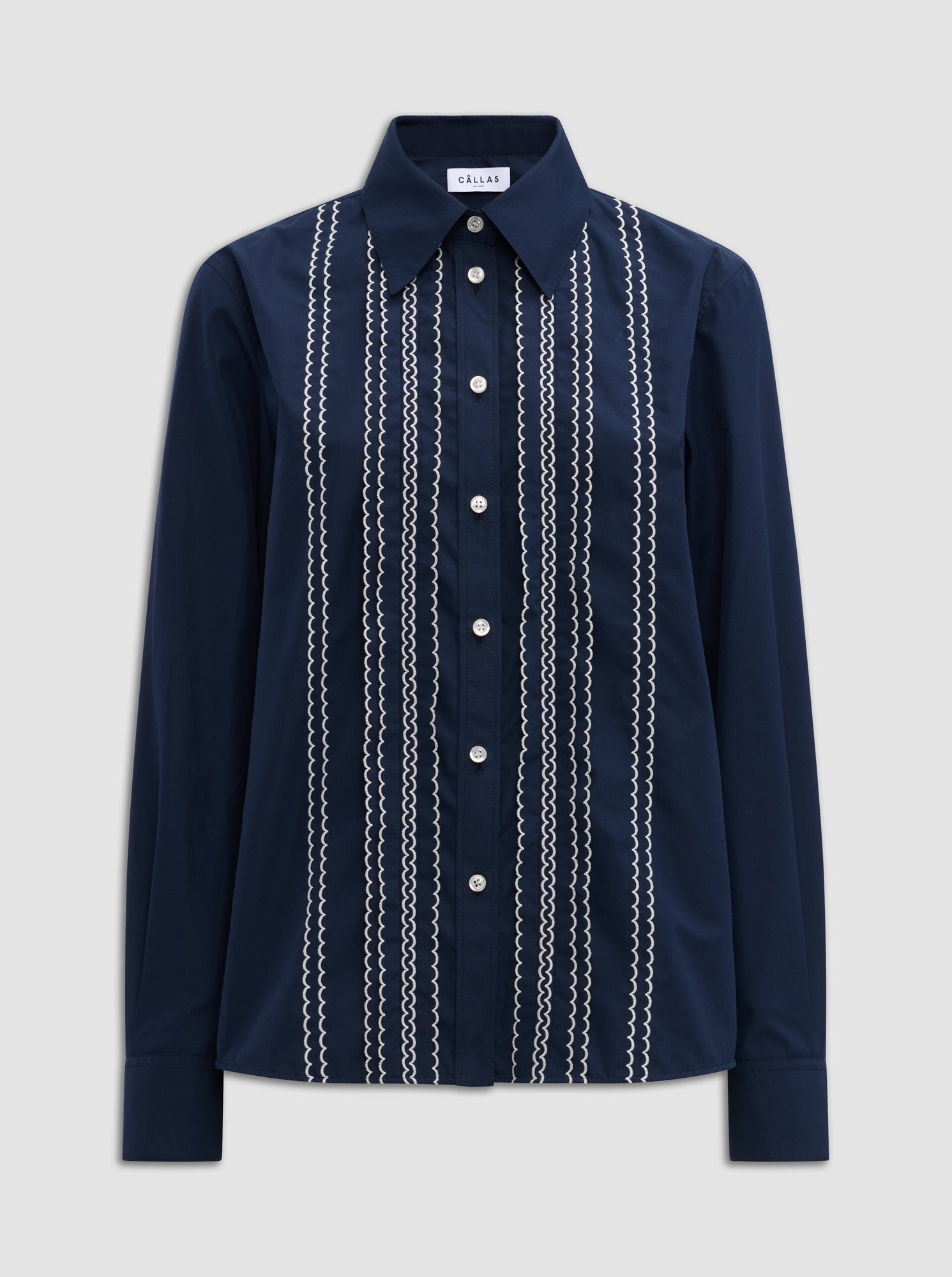 Arletty Embroidered Shirt | Navy