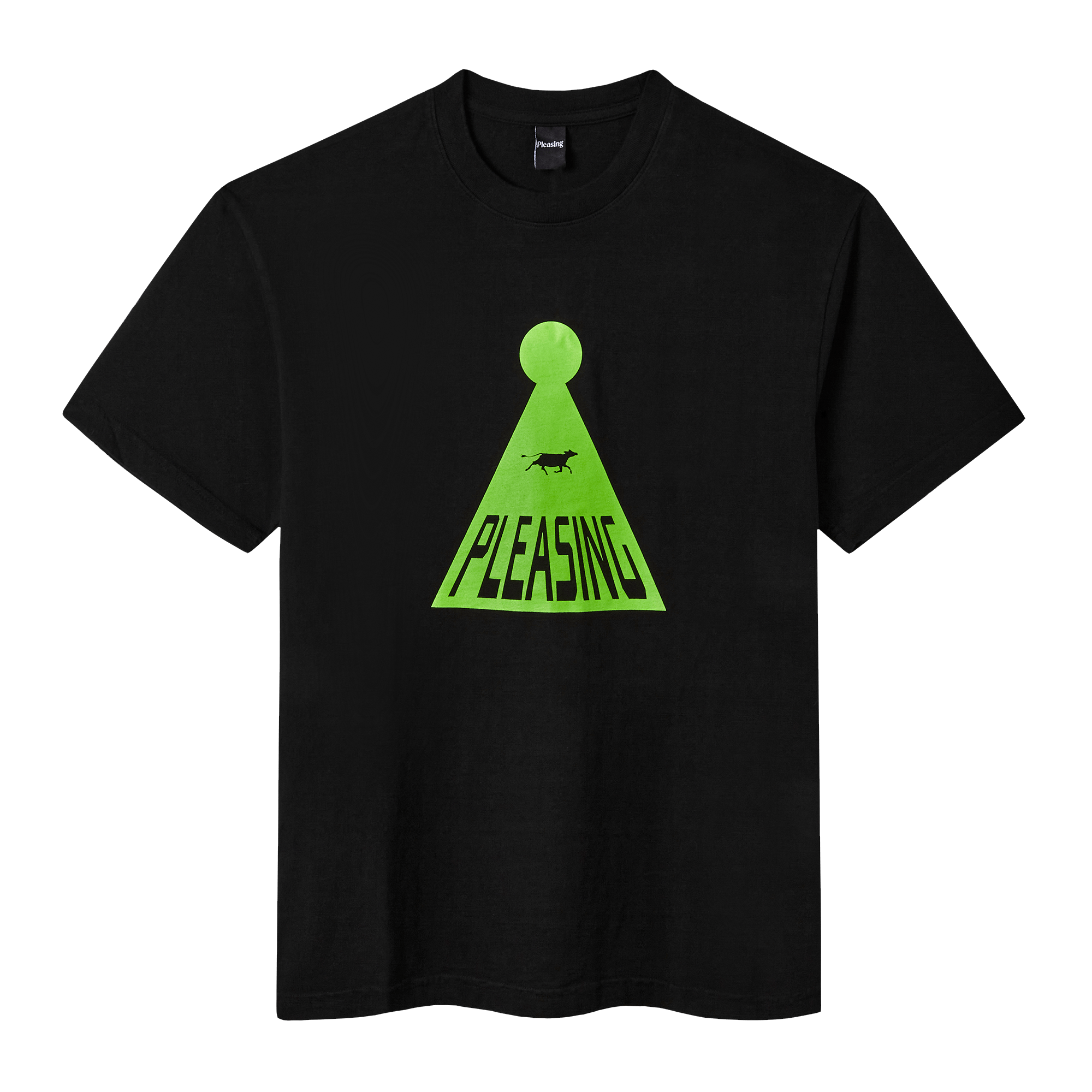 The Abducted Cow Tee | Black and Neon Green