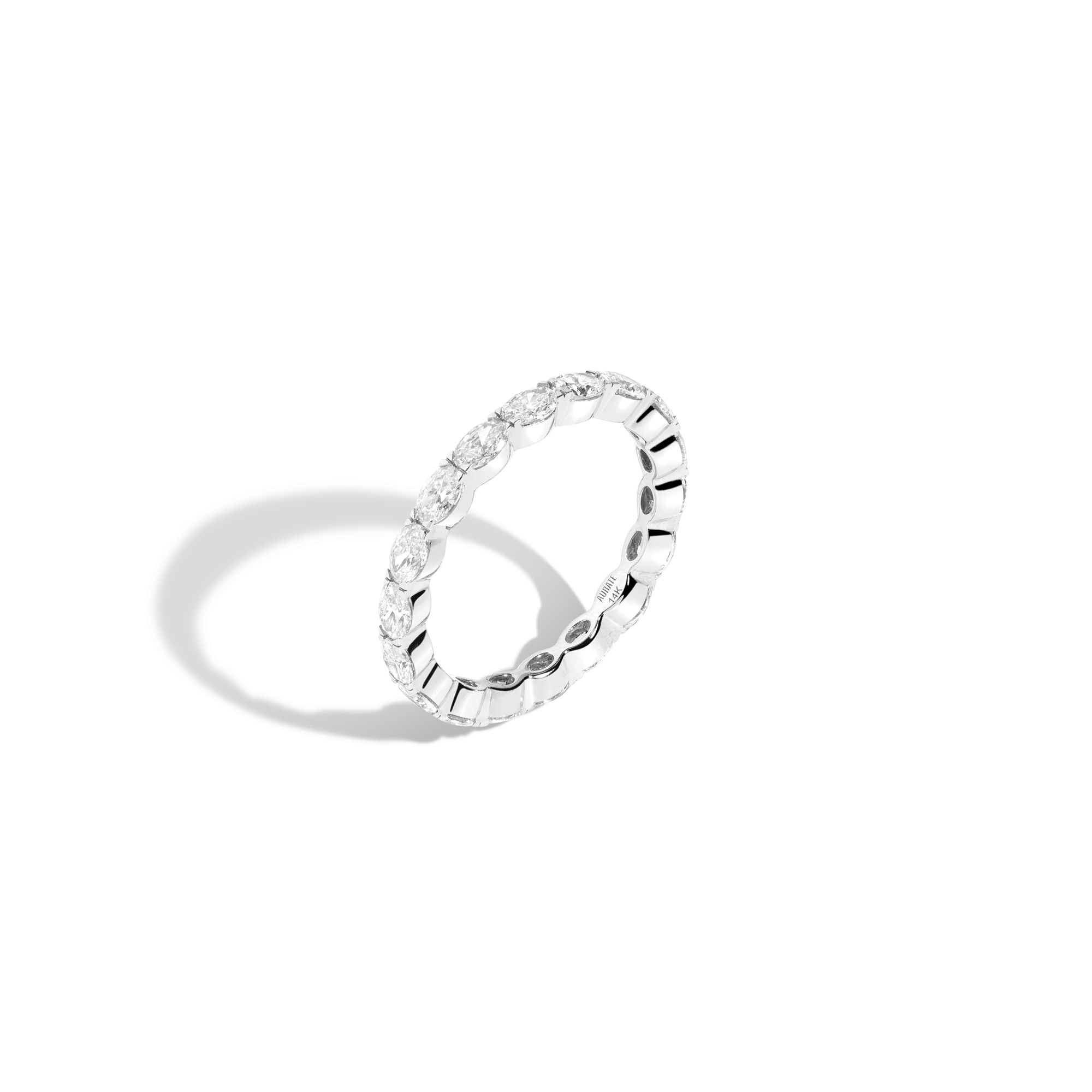 Horizontal Oval Diamond Eternity Ring 14k 18k White Gold First Lab-grown Natural First