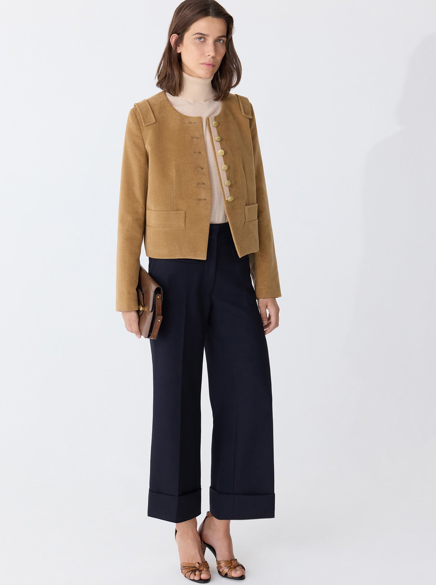 Aubrey Cropped Jacket | Camel