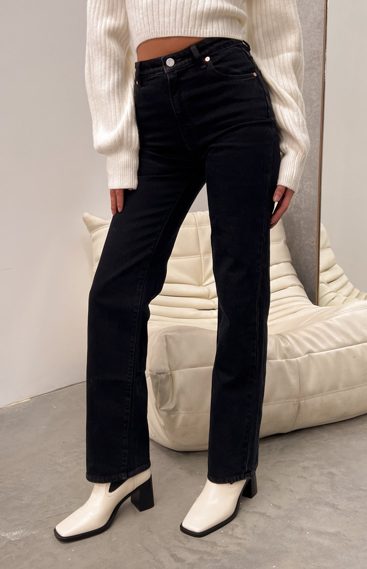 Abrand Chelsea High Straight Organic Jeans | Black