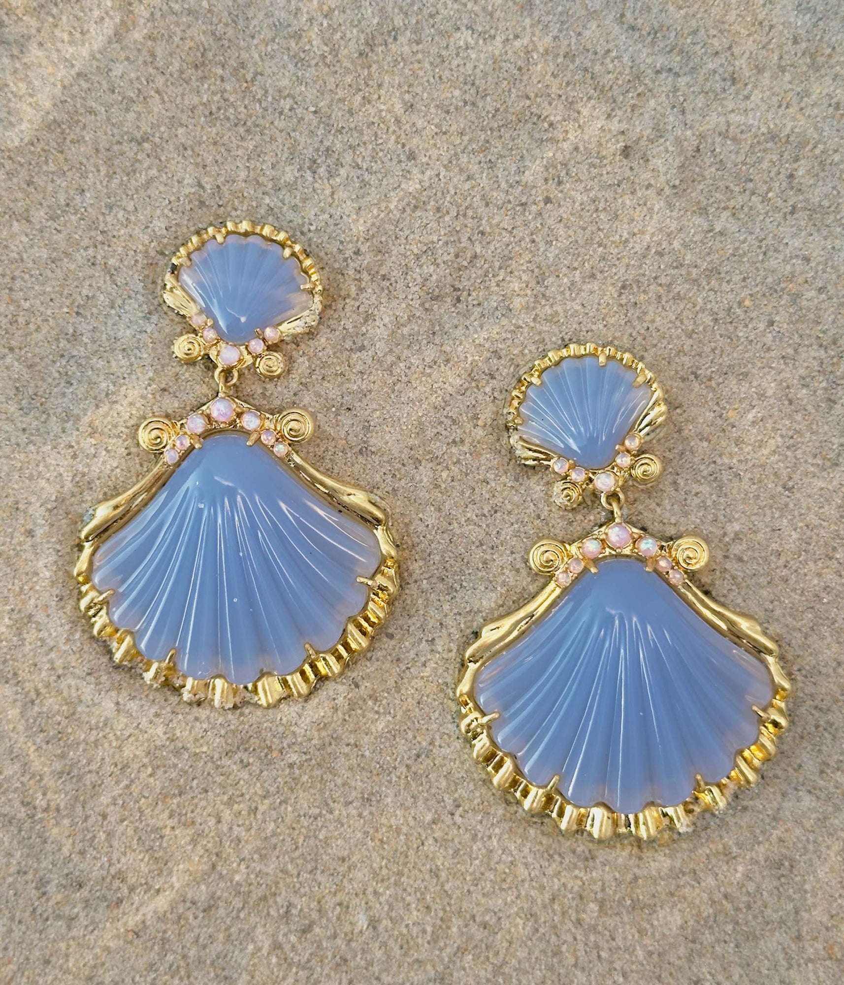 Aegean Shell Earrings | Blue