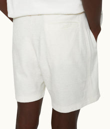 Afador Classic Fit Mix Texture Sweat Shorts | White Sand