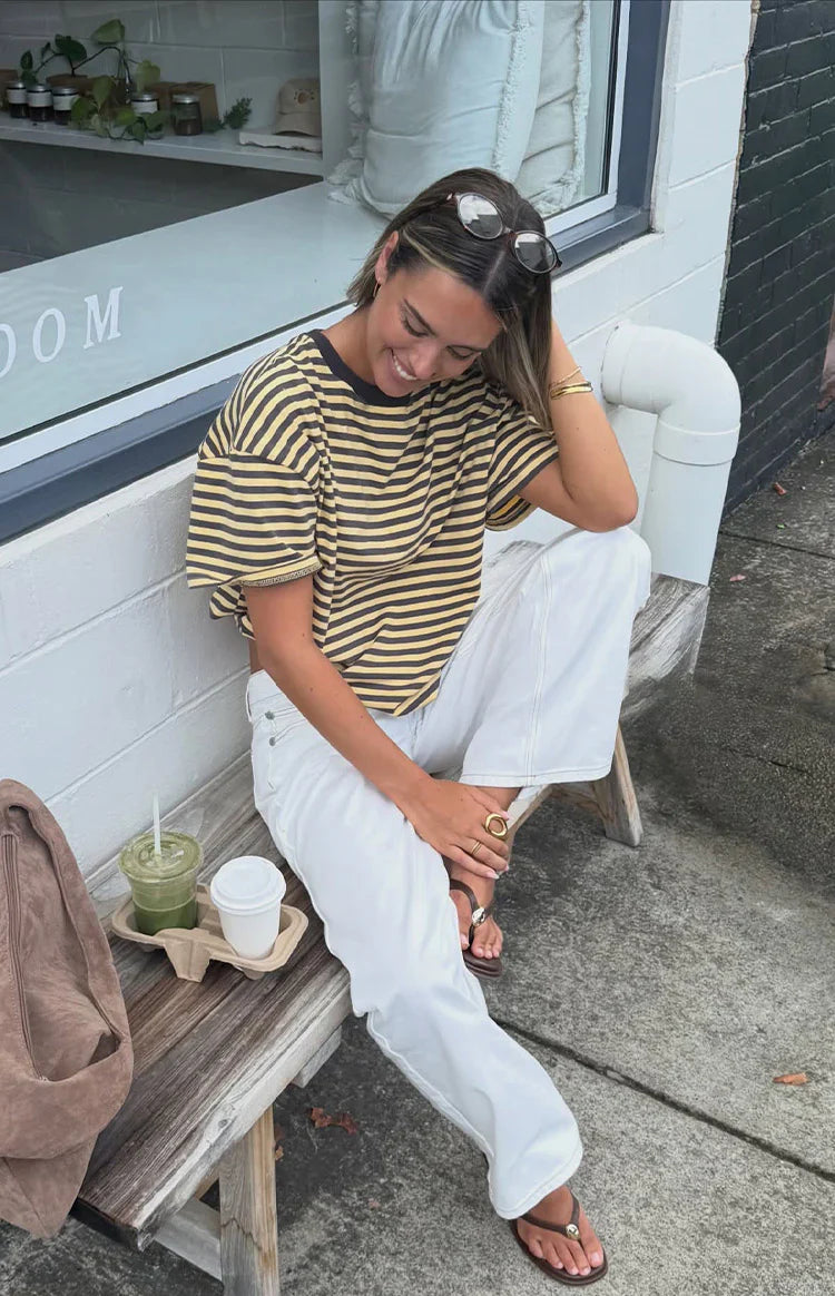 Clara Star Denim Low Rise Jeans | White