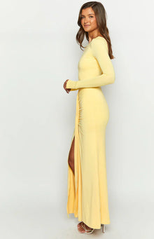 Amber Glow Long Sleeve Maxi Dress | Yellow