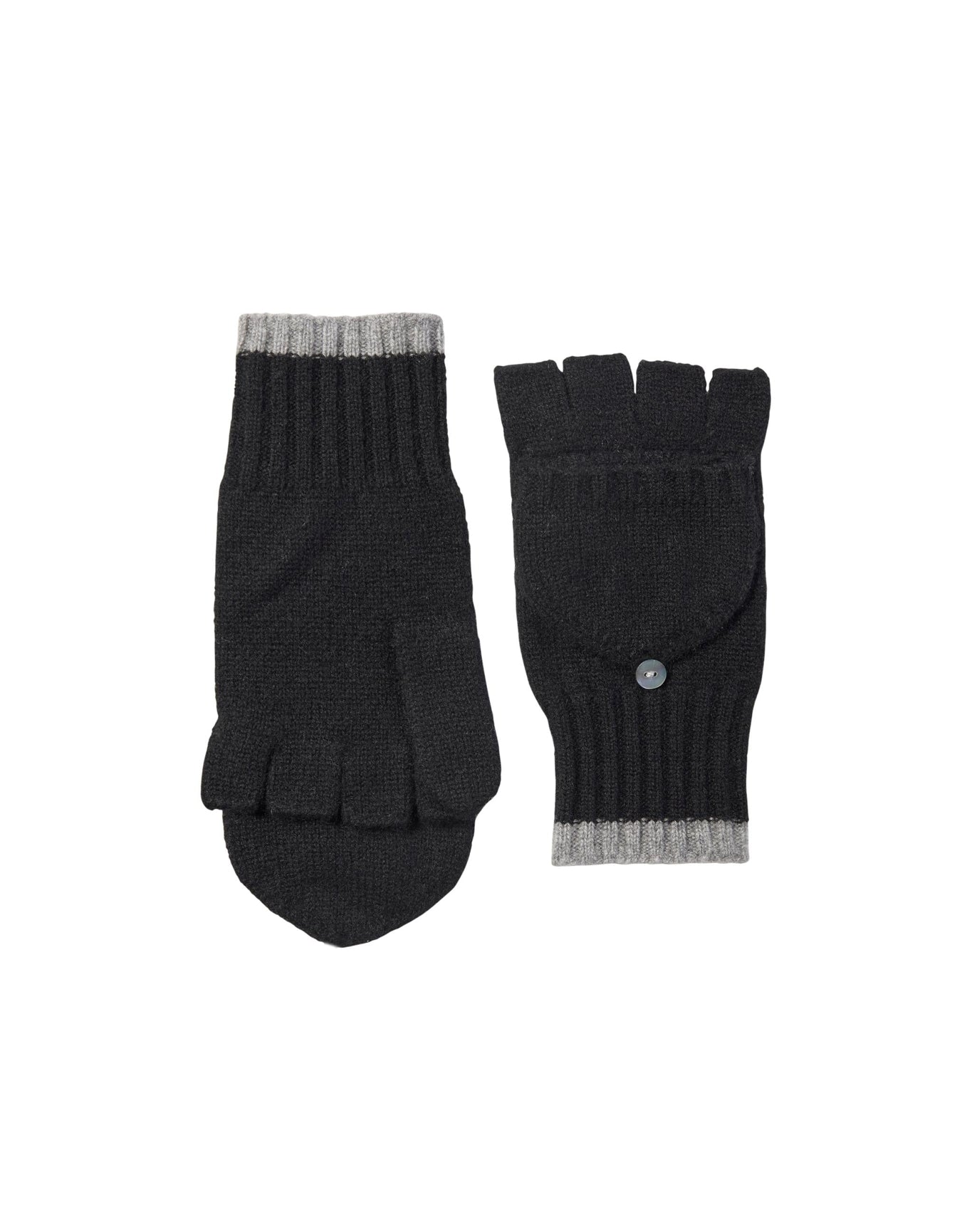Amicale Cashmere | Women | Pop Top Glove | Black x Grey