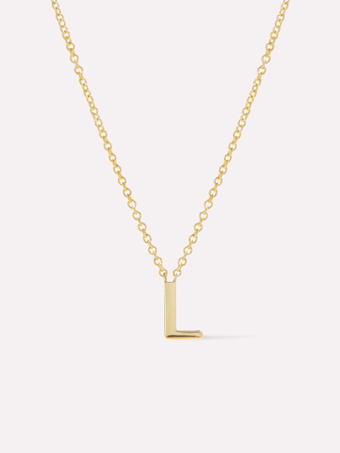 Gold Initial Necklace - Letter Necklace | 14K Gold on Sterling Silver