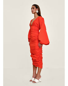 Anida Dress | Red Coral