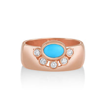 Women | Apollonia Turquoise Cigar Band | 14k Rose Gold