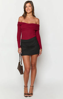 Ari Off Shoulder Bodysuit | Red