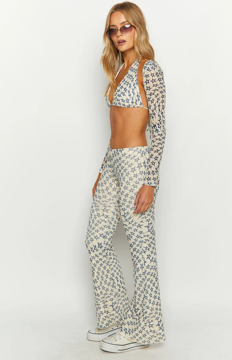 Avalon Mesh Mid Rise Pants | Star Print