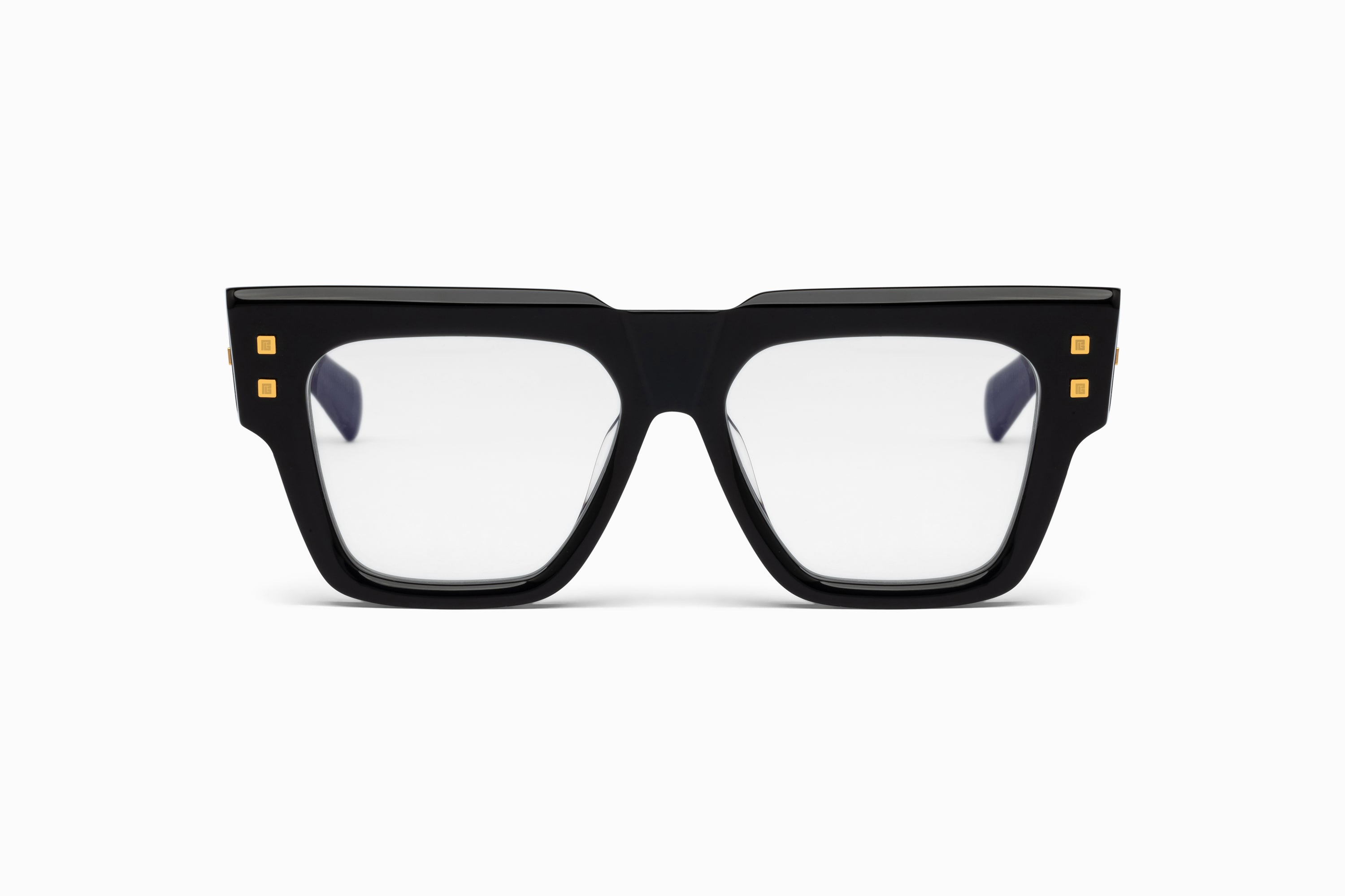 Unisex | B - Army Optical | Black - 18k Gold - Clear Lenses | Clear