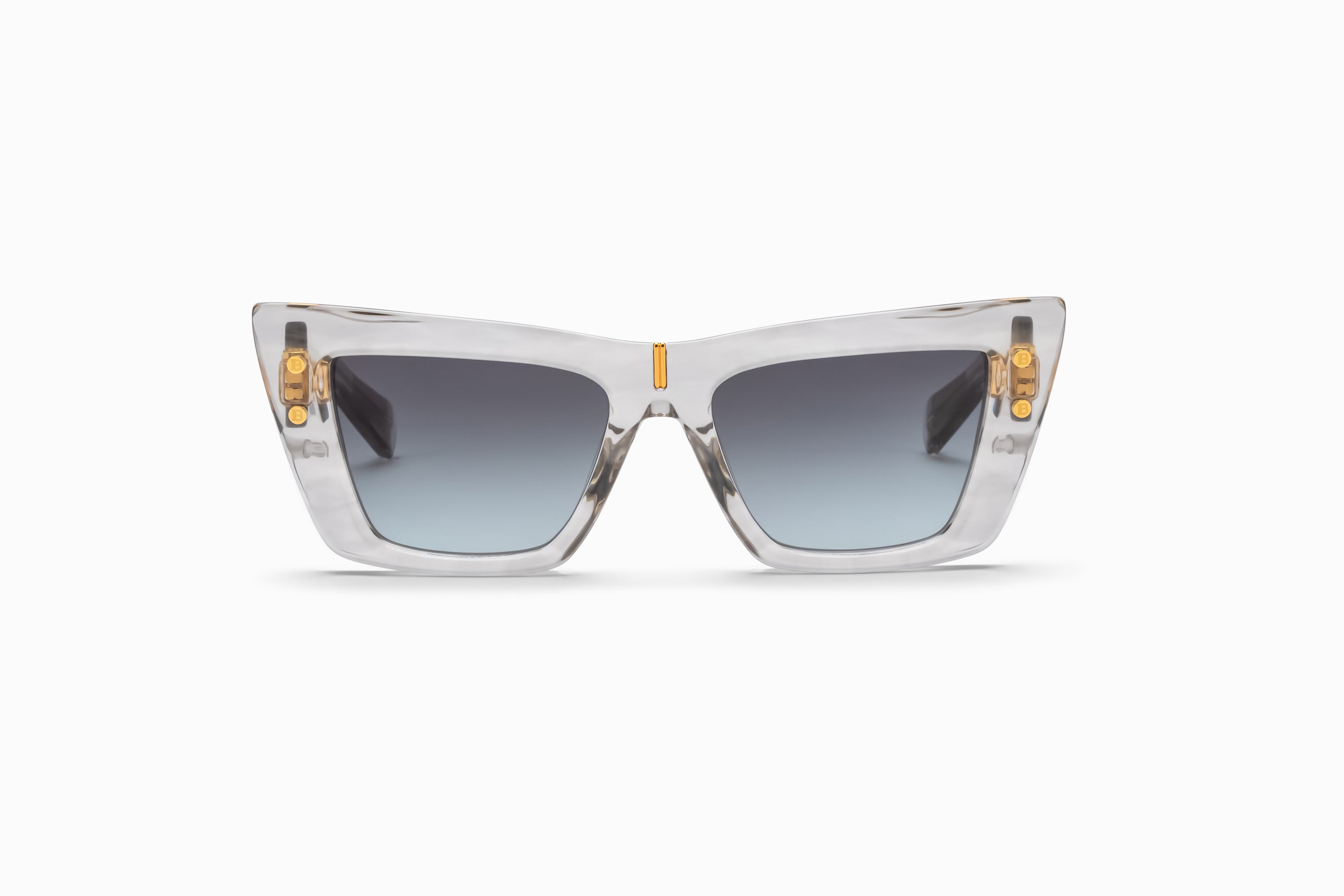 Womens | B - Eye Sunglass | Crystal Grey with gold flakes - Gold | Dark Grey Gradient