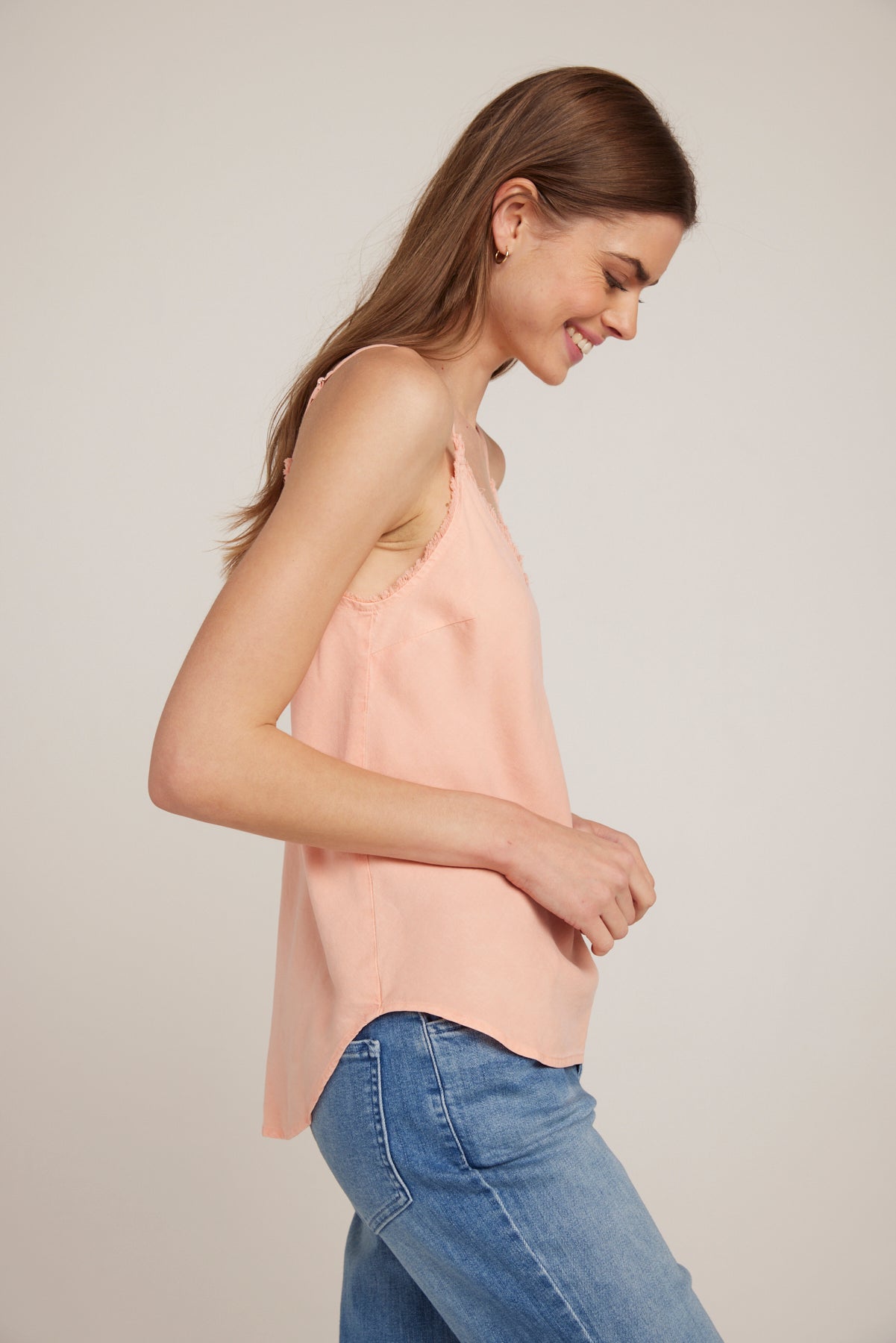 Bella DahlFrayed Tencel Cami - Sunset CoralTops