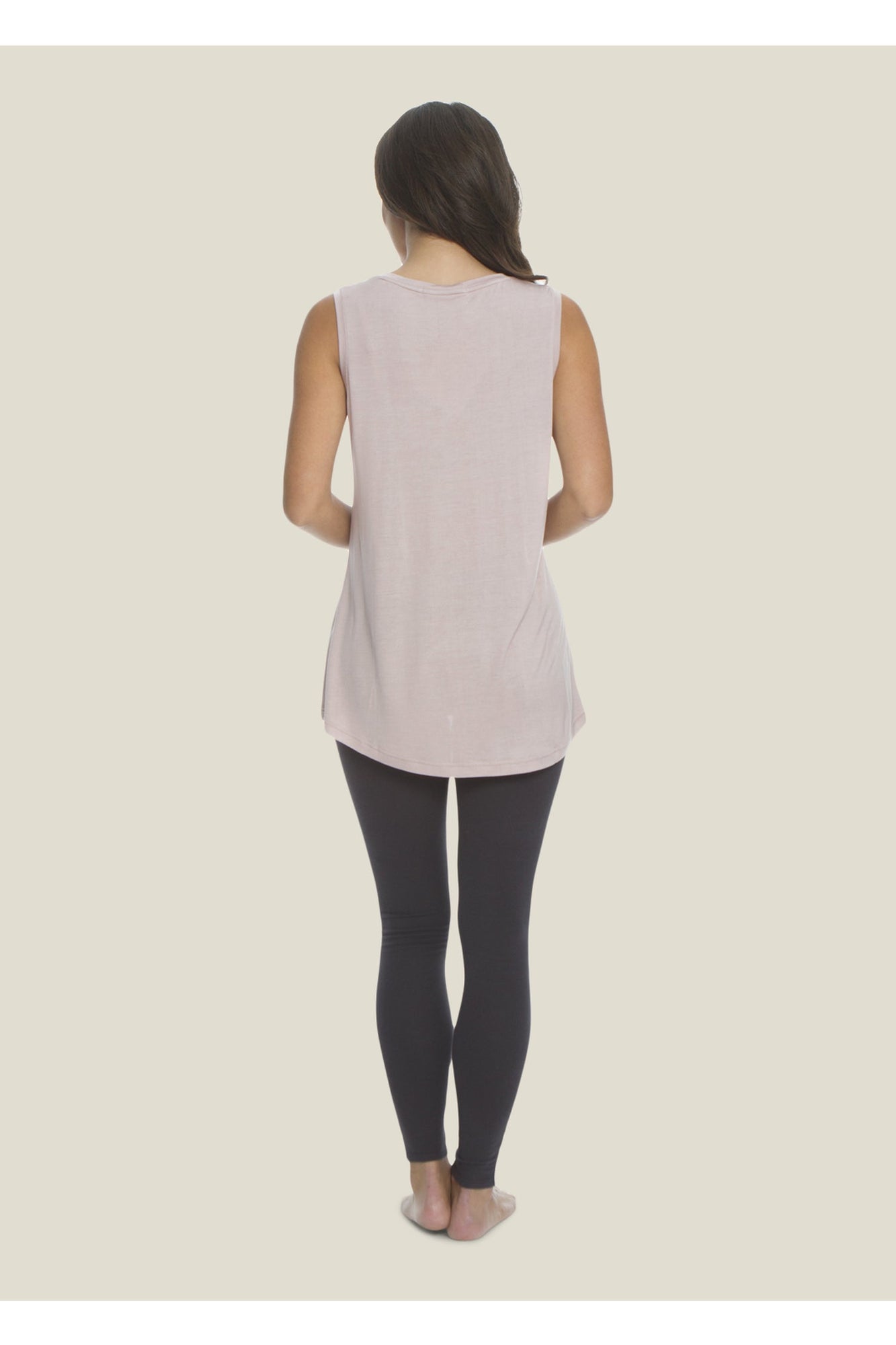 Womens | Sleeveless Modal V-Neck | Faded Rose