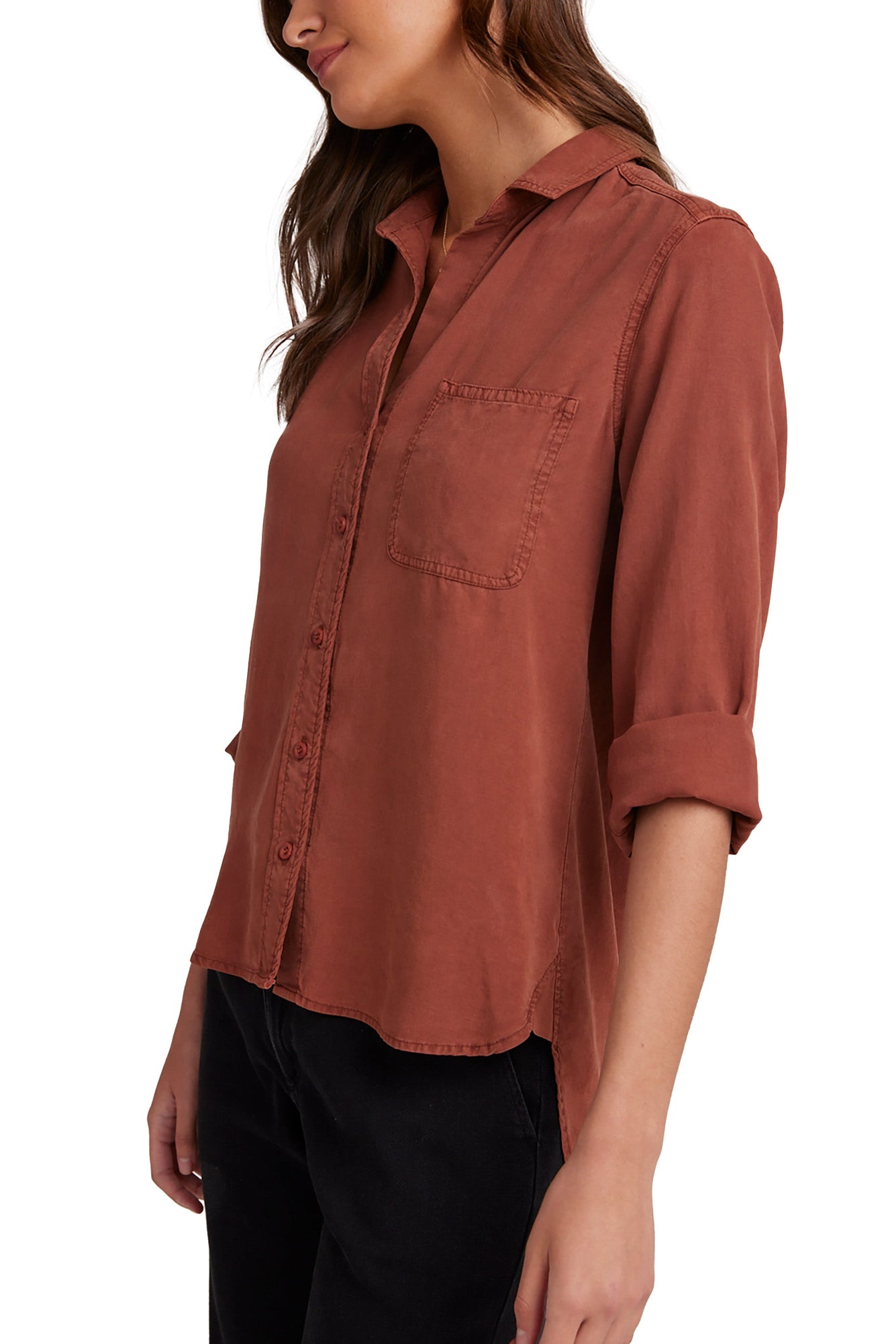 Shirt Tail Button Down - Autumn Amber