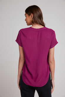 V-Neck Tee - Dark Magenta