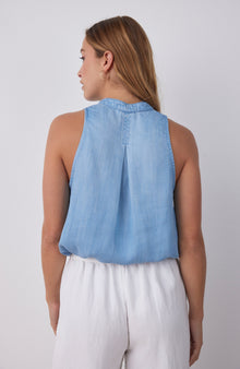 Sleeveless Elastic Waist Pullover | Caribbean Wash