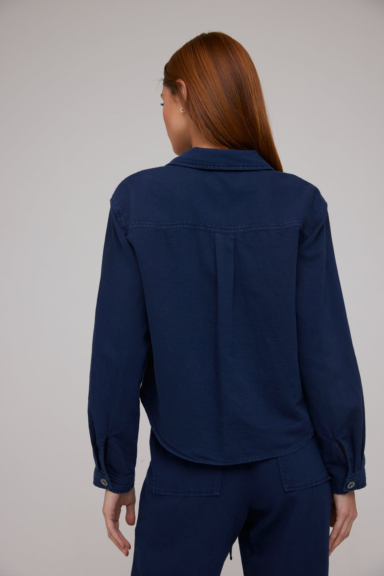 Welt Pocket Crop Shacket - Twilight Navy