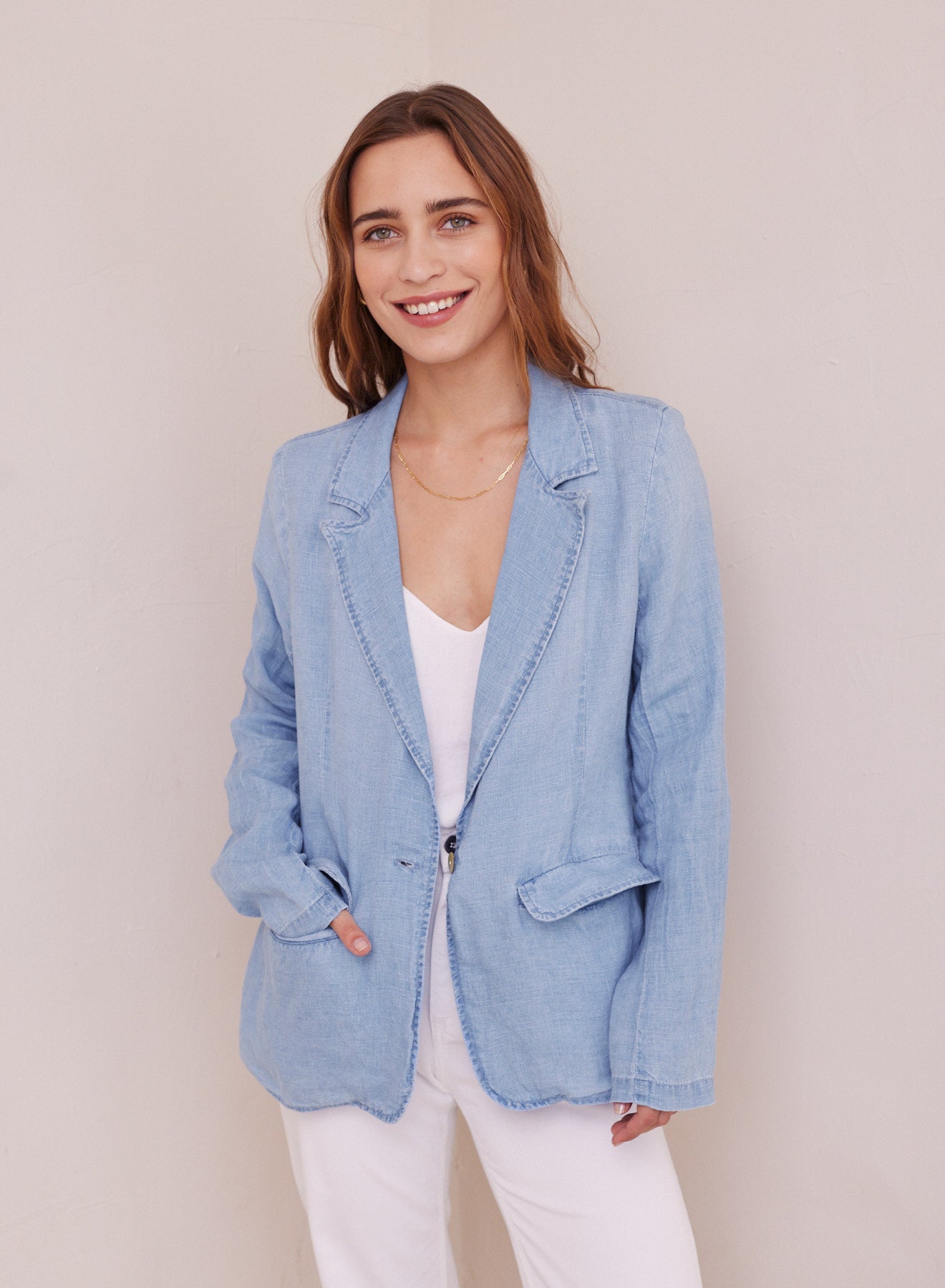 Easy Longline Blazer | Bayside Wash