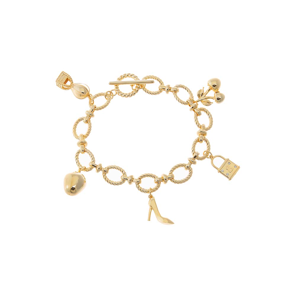 Gold Glam Icon Charm Bracelet - Adina's Jewels