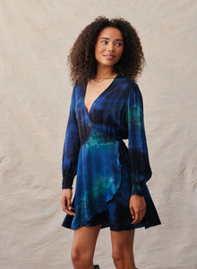 Mini Wrap Dress - Galaxy Dye