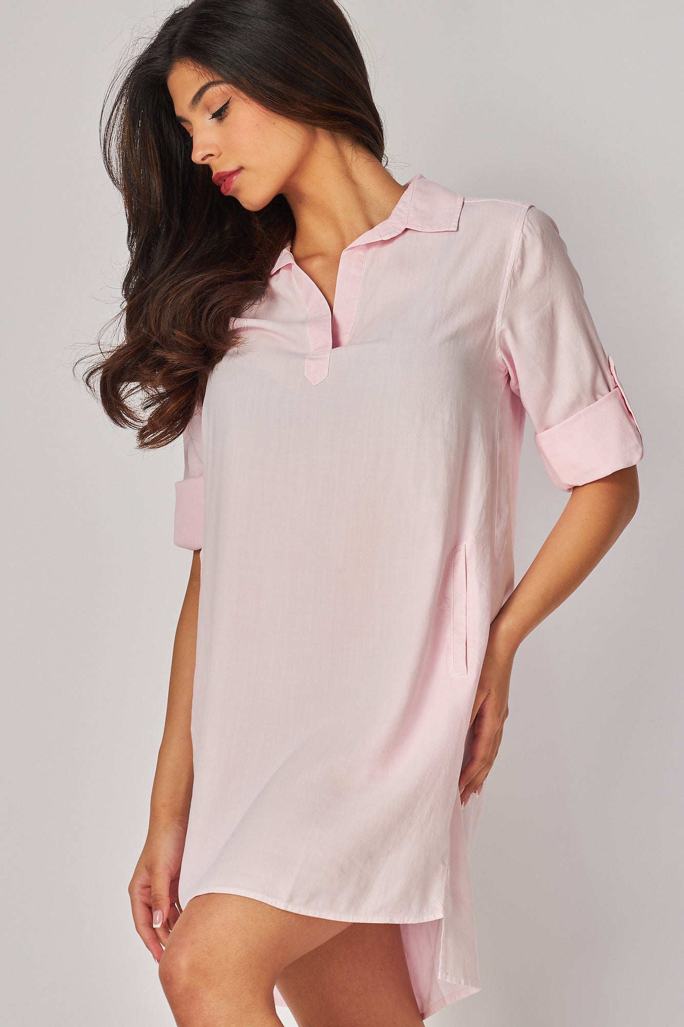 Long Sleeve A Line Dress | Rose Petal