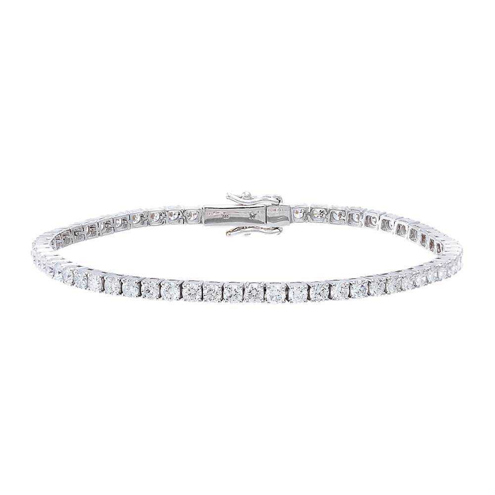 Lab Grown Diamond Four Prong Tennis Bracelet 14K - Adina's Jewels