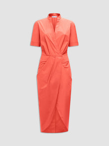 Bali Wrap Shirtdress | Coral