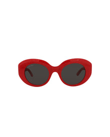 Balenciaga Round Acetate Sunglasses | Red