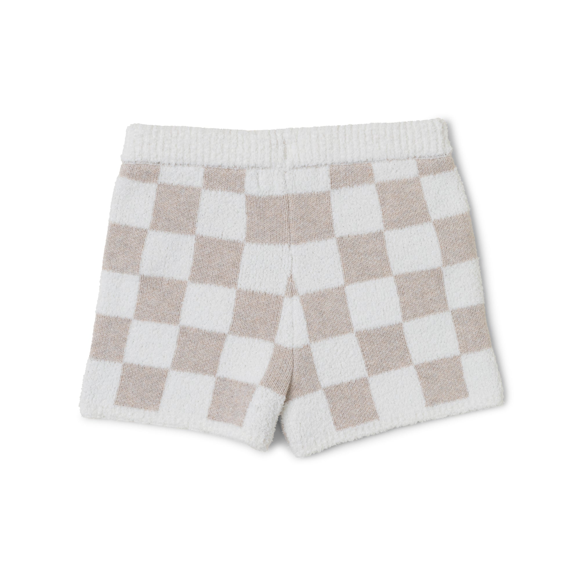 Toddler Cozychic Cotton Checkered Short | Oatmeal/Cream