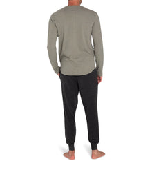 Malibu Collection Men's Henley W/ Placket | Eucalyptus