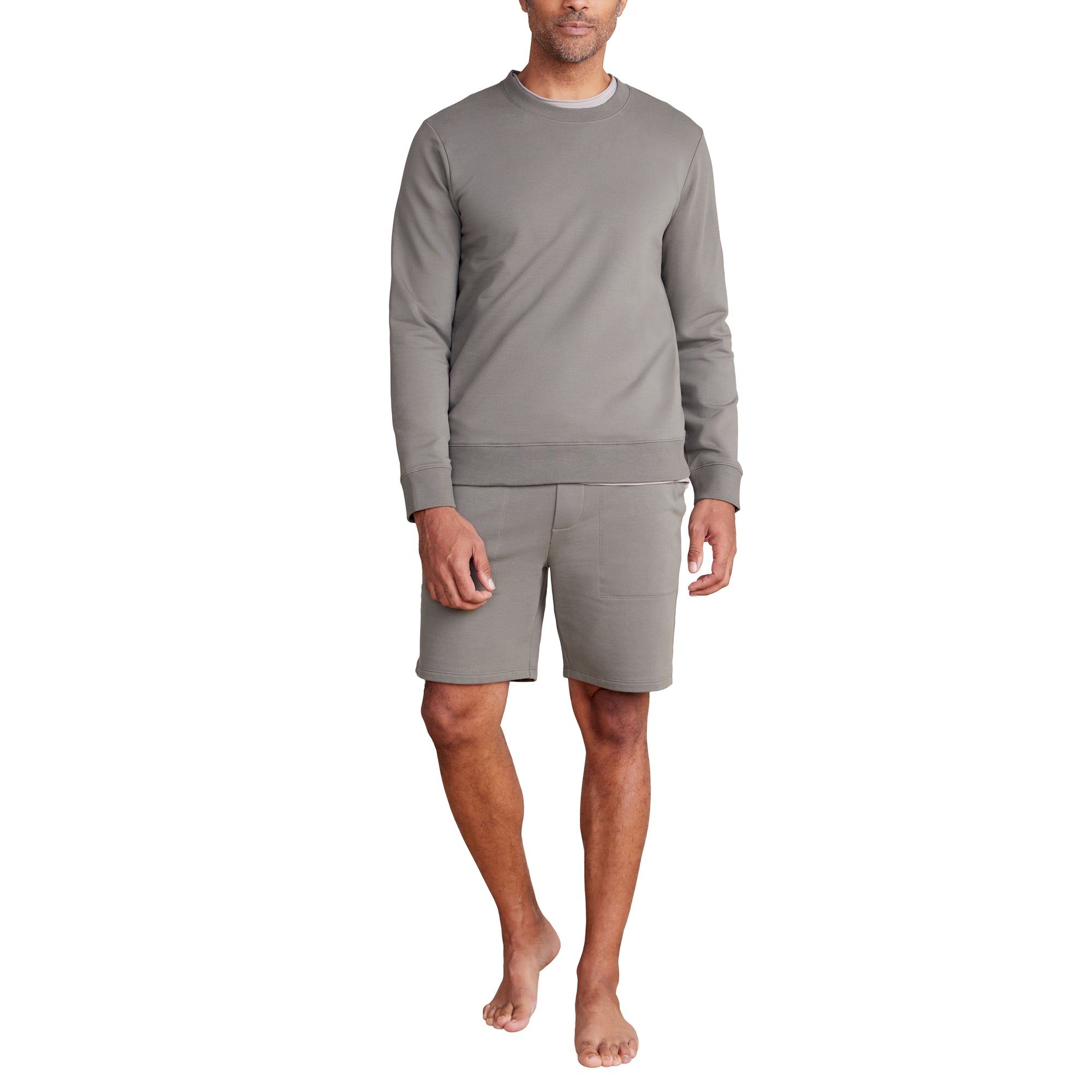 Malibu Collection Men's Pima Cotton Fleece Crew Neck Sweatshirt | Olive Branch