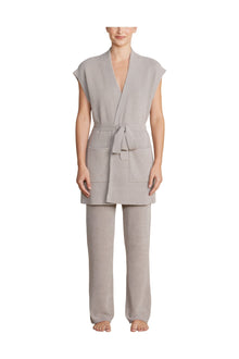 Womens | Cozychic Ultra Lite Waist Tie Vest | Pewter