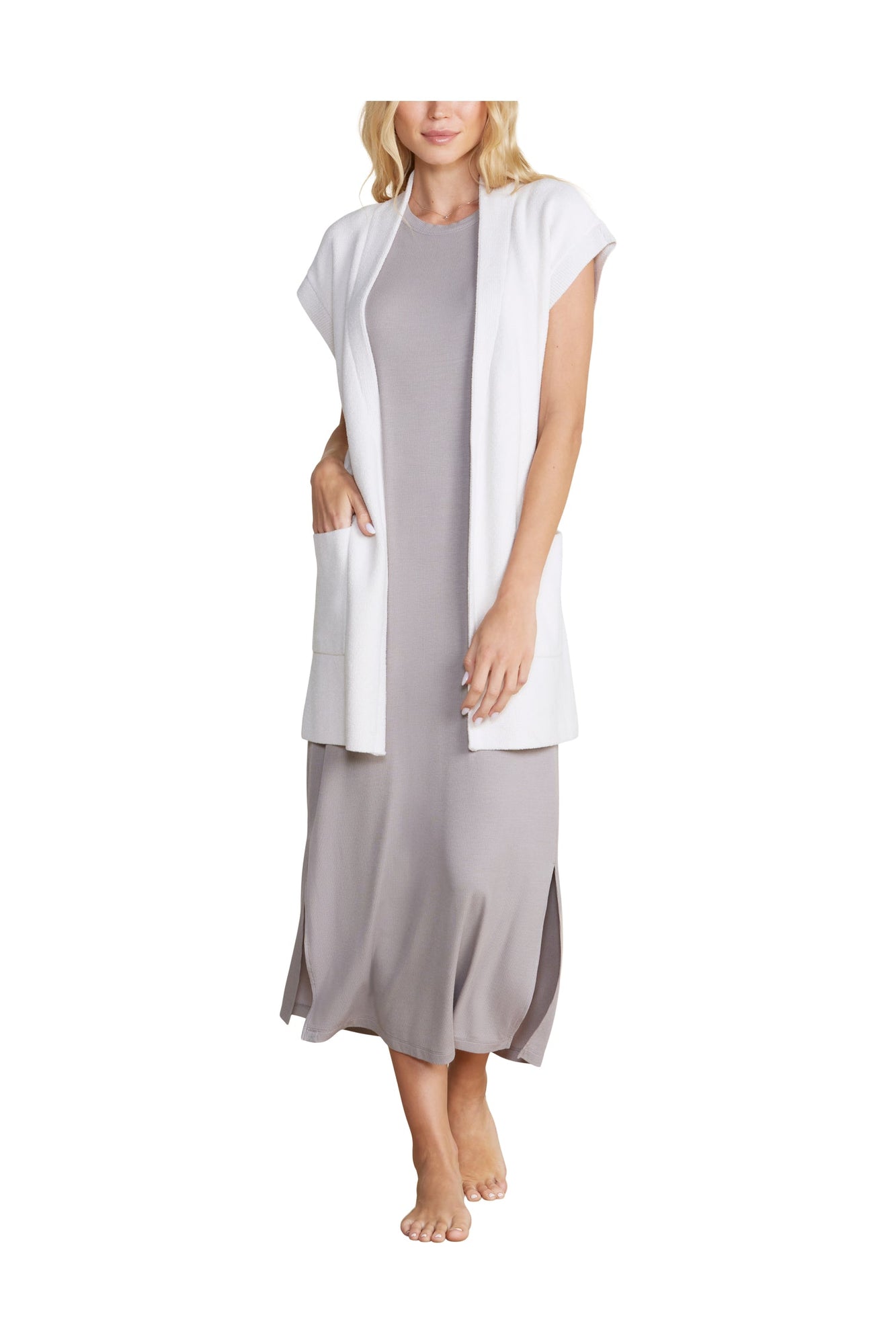 Womens | Cozychic Ultra Lite Waist Tie Vest | Sand Dune