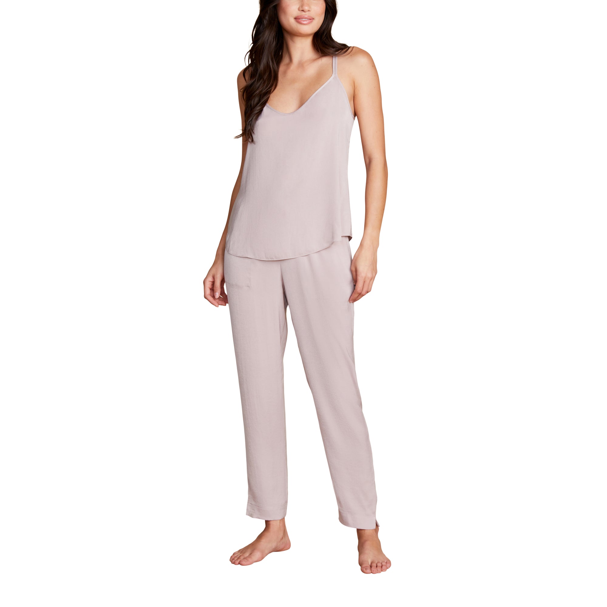 Washed Satin Tank And Pant Set | Feather