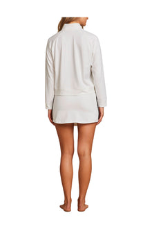 Womens | Malibu Collection Butterchic 1/2 Zip Pullover W/ Stripes | Pearl/Black