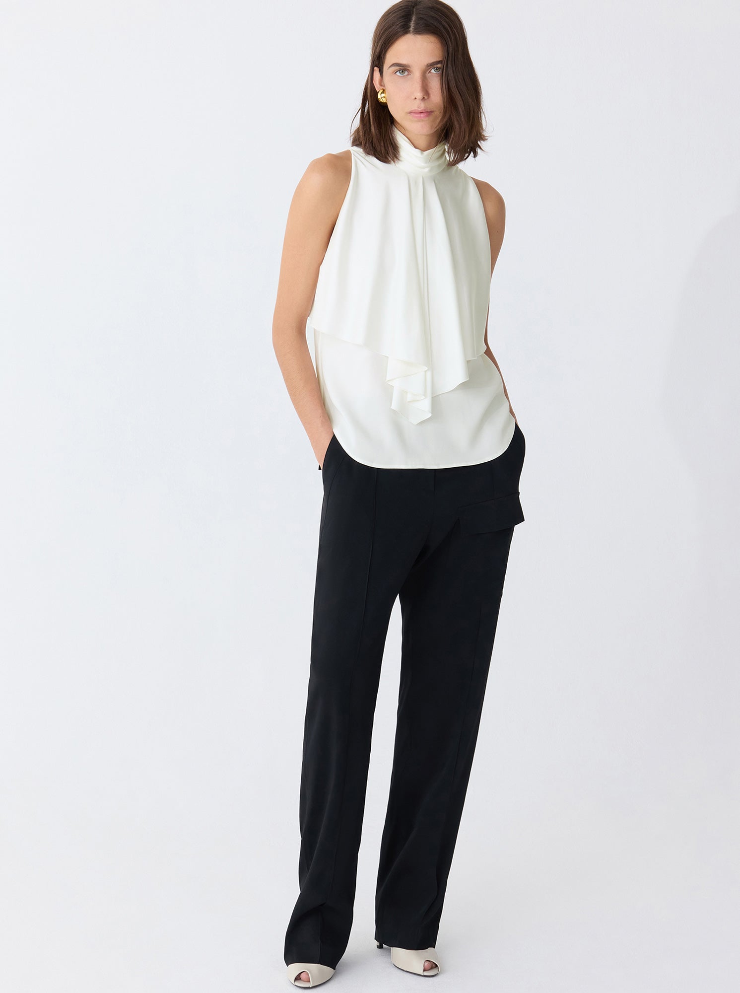 Belinda Cascade Front Top | White