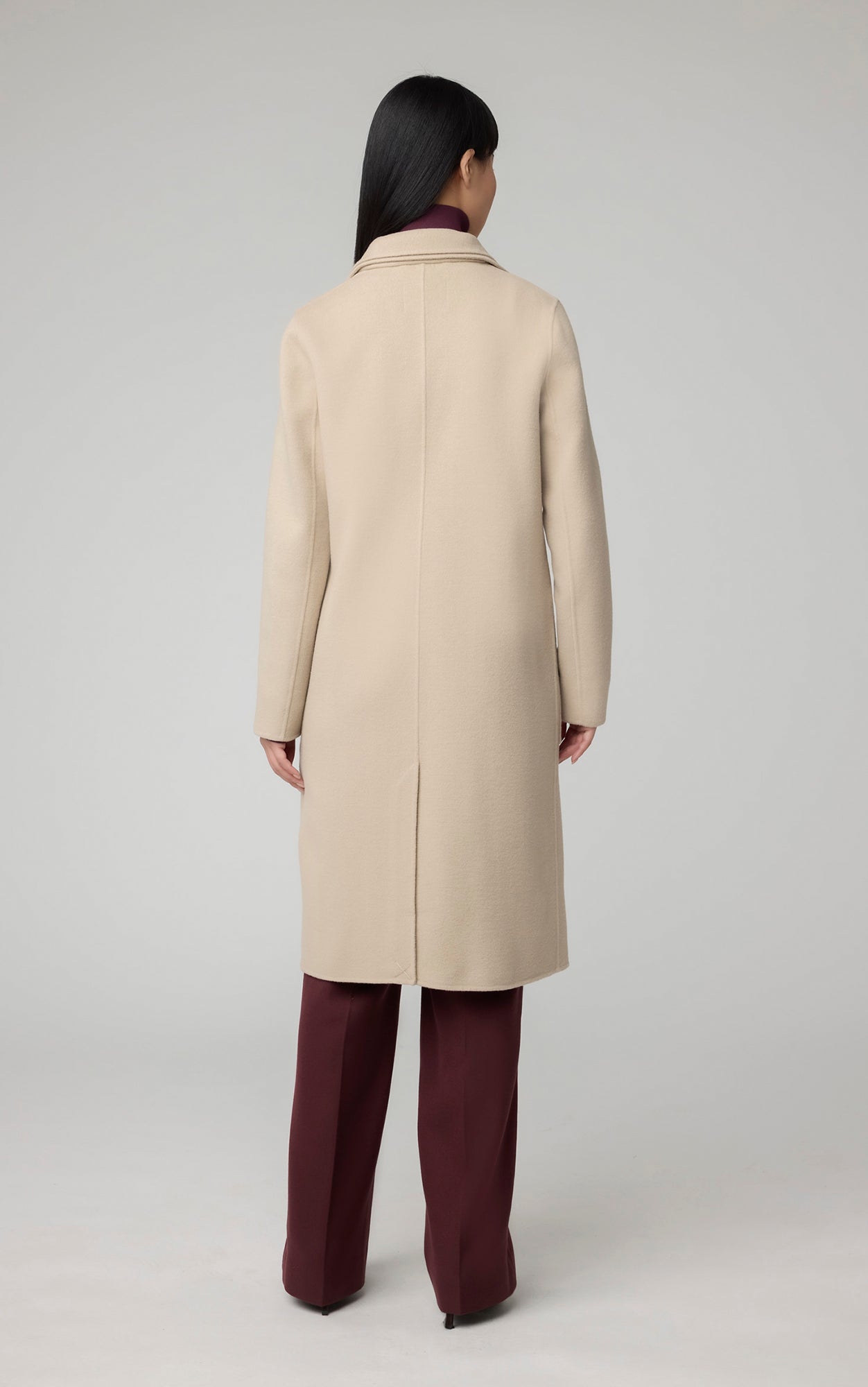 Benicia Straight-Fit Double Face Wool Coat With Double Collar | Hush