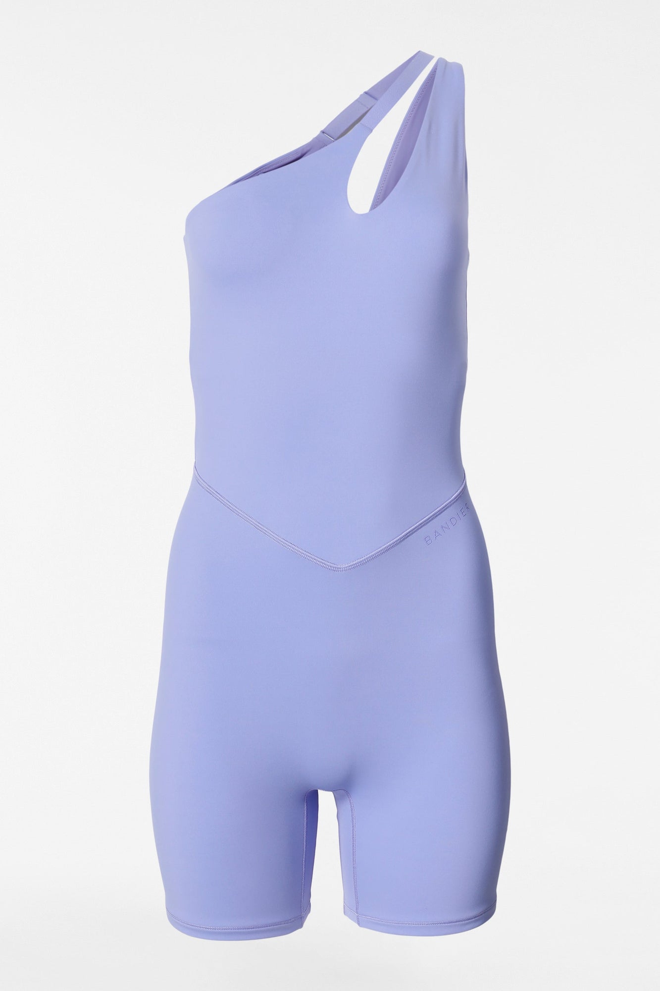 Bandier | Asymmetric Tempo Short Catsuit | Jacaranda