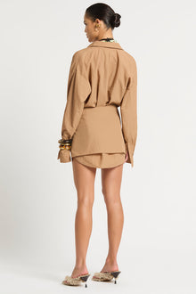 Hazel Wrap Mini Skirt | Iced Coffee Spray