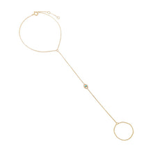 Turquoise Diamond X Turquoise Evil Eye Hand Chain 14K - Adina's Jewels