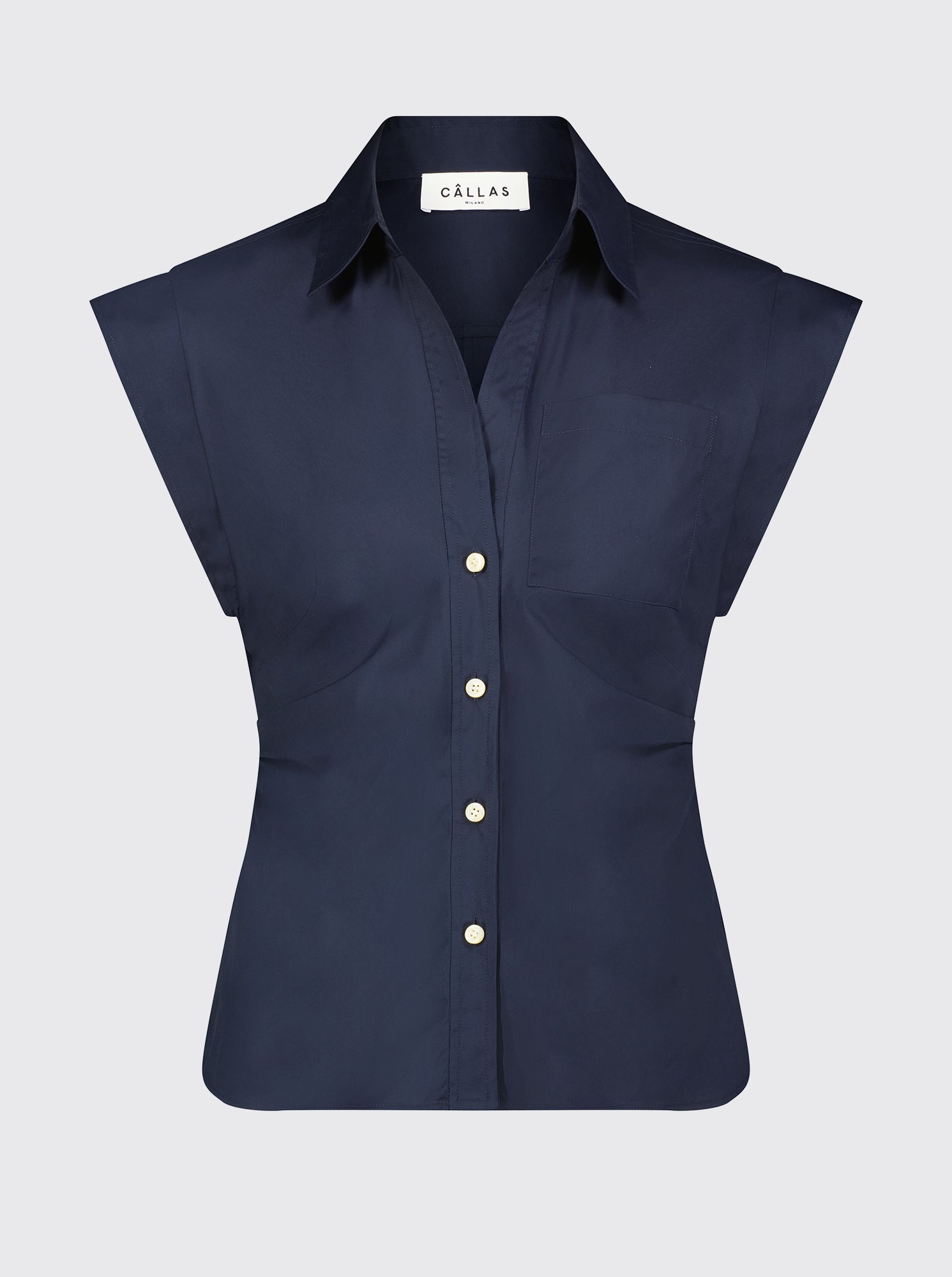 Brando Sleeveless Shirt | Navy