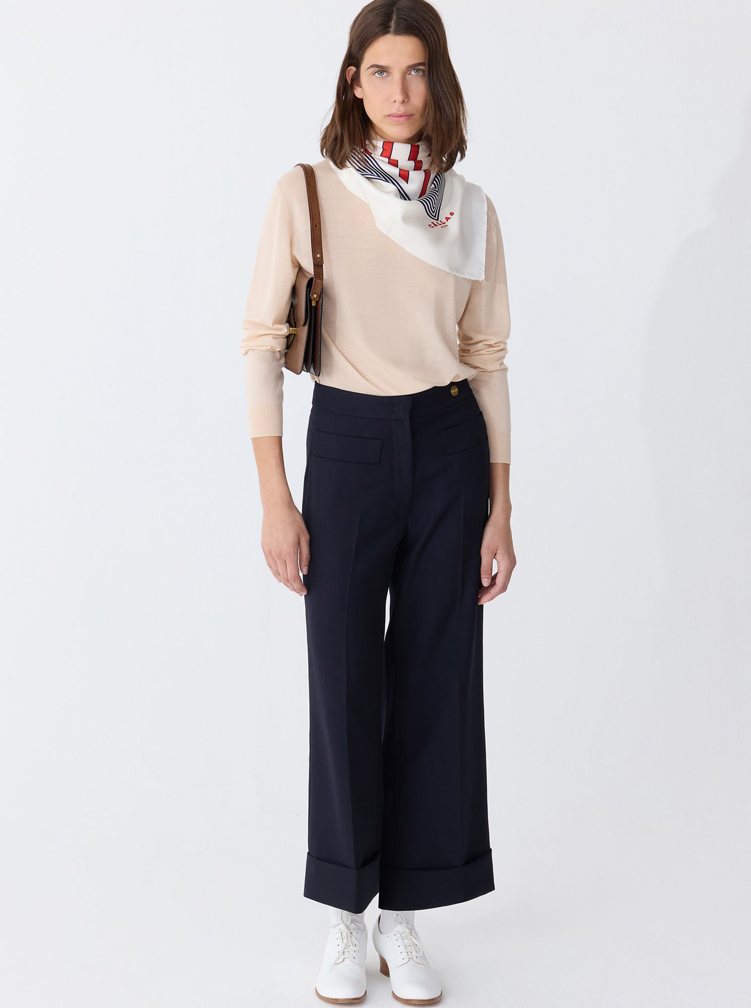 Brody Crop/Cuff Pant | Navy