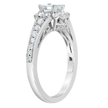 1.00 CT Princess Natural Diamond | Engagement Ring | 18K White Gold | I Color | I1 Clarity