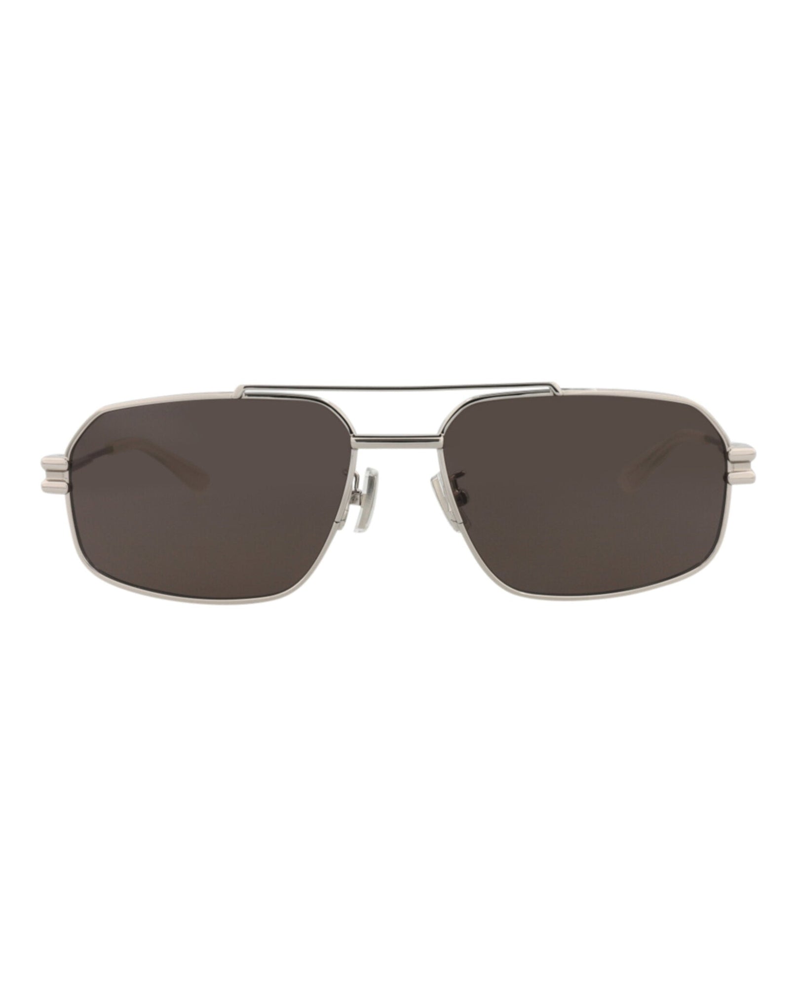 Bottega Veneta Aviator Metal Sunglasses | Silver