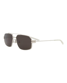 Bottega Veneta Aviator Metal Sunglasses | Silver